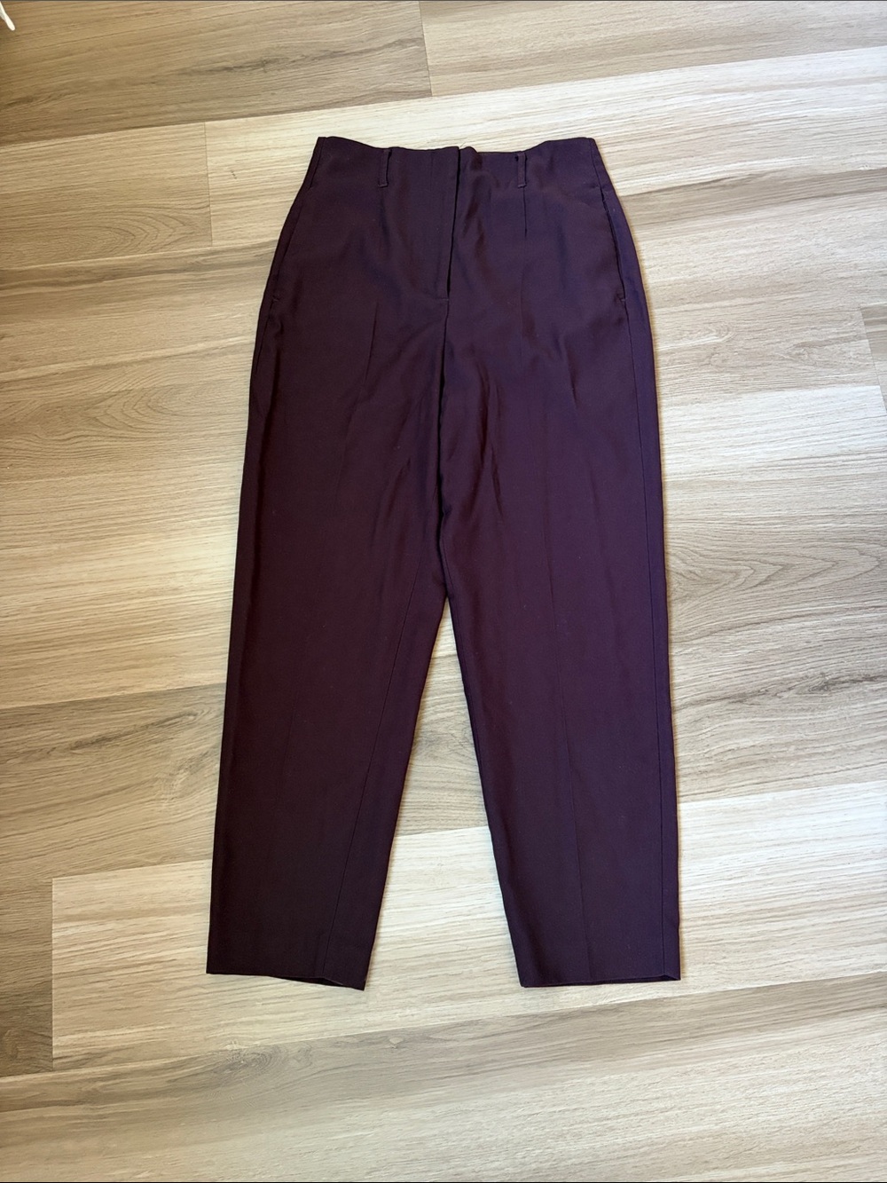 H&M High-Waist Tapered Trousers - Deep Plum